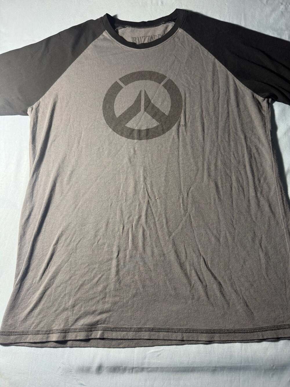 Blizzard Overwatch T-Shirt Size L Gray Black Logo
